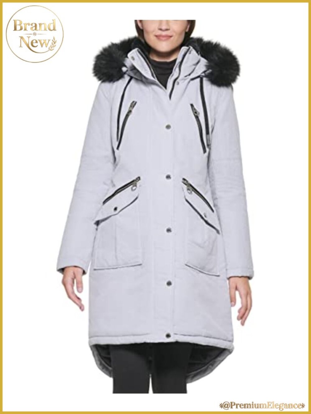 Women's Long Anorak Coat - Machine Washable Winter Jacket